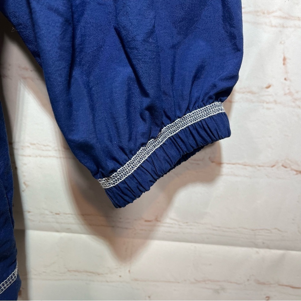 Vintage LA Movers Jacket Womens Small Blue White Striped 1/4 Zip Pullover - Picture 9 of 13